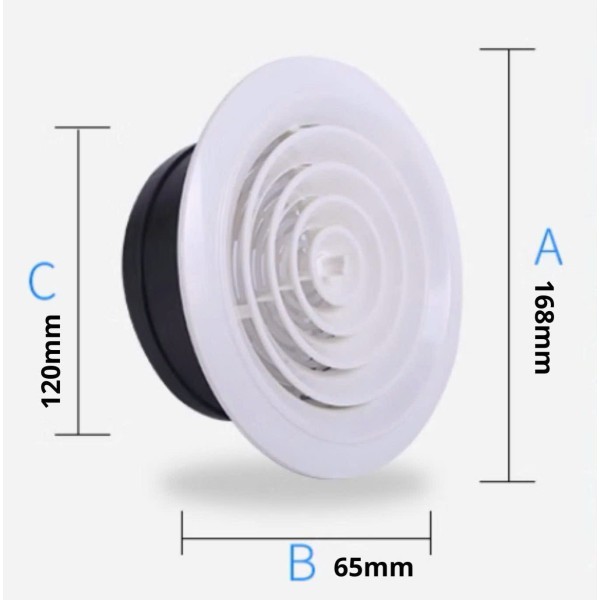 Miệng gió nhựa ABS Tròn Xoay D100