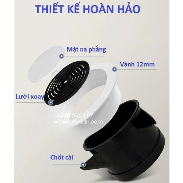 Miệng gió viền âm trần nhựa ABS