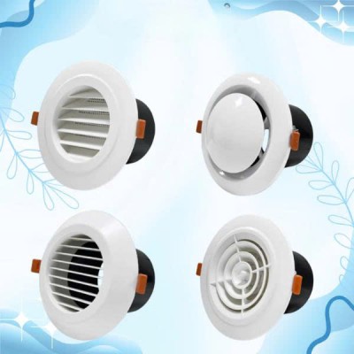 Miệng gió nhựa ABS chốt cài lò xo D100