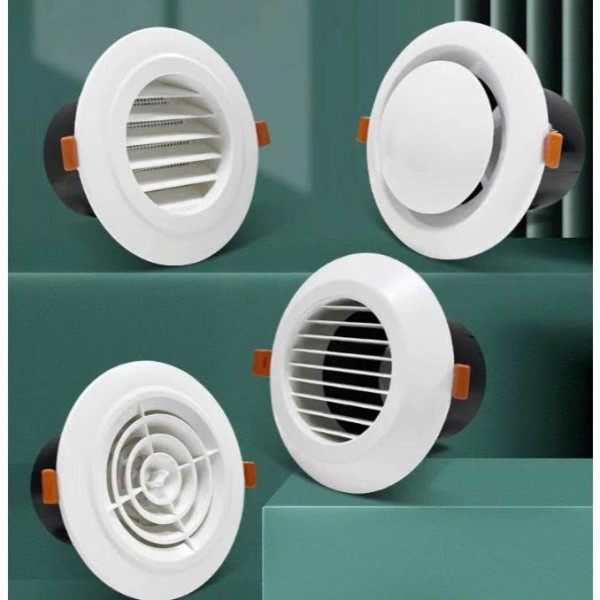 Miệng gió nhựa ABS chốt cài lò xo D100